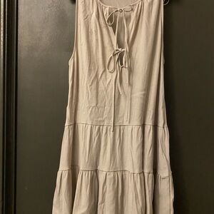 Sleeveless Tiered Dress with Tie Neck